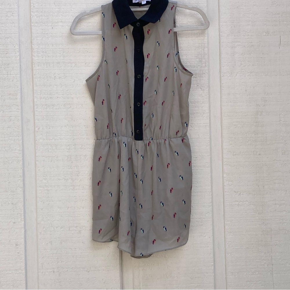 Bcbg Gray Romper Bcbgeneration Collared Key Hole … - image 4